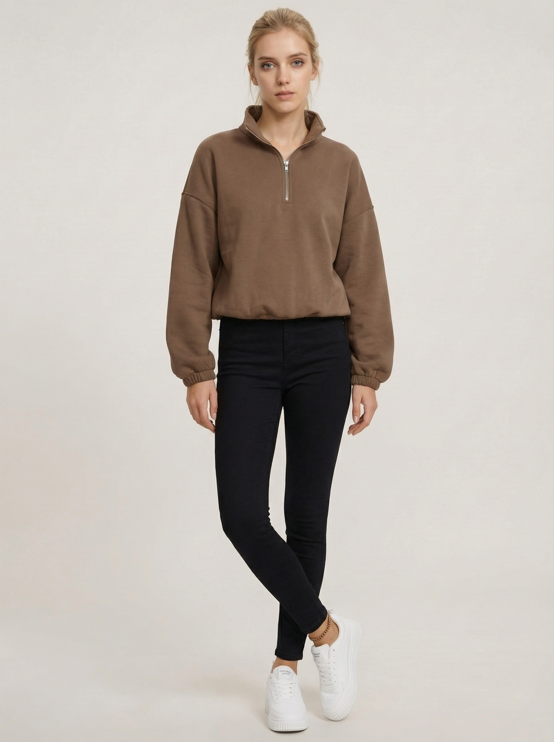 The fit pullover brown