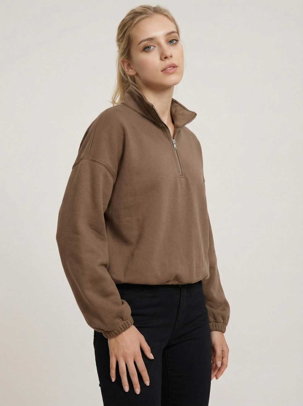 The fit pullover brown