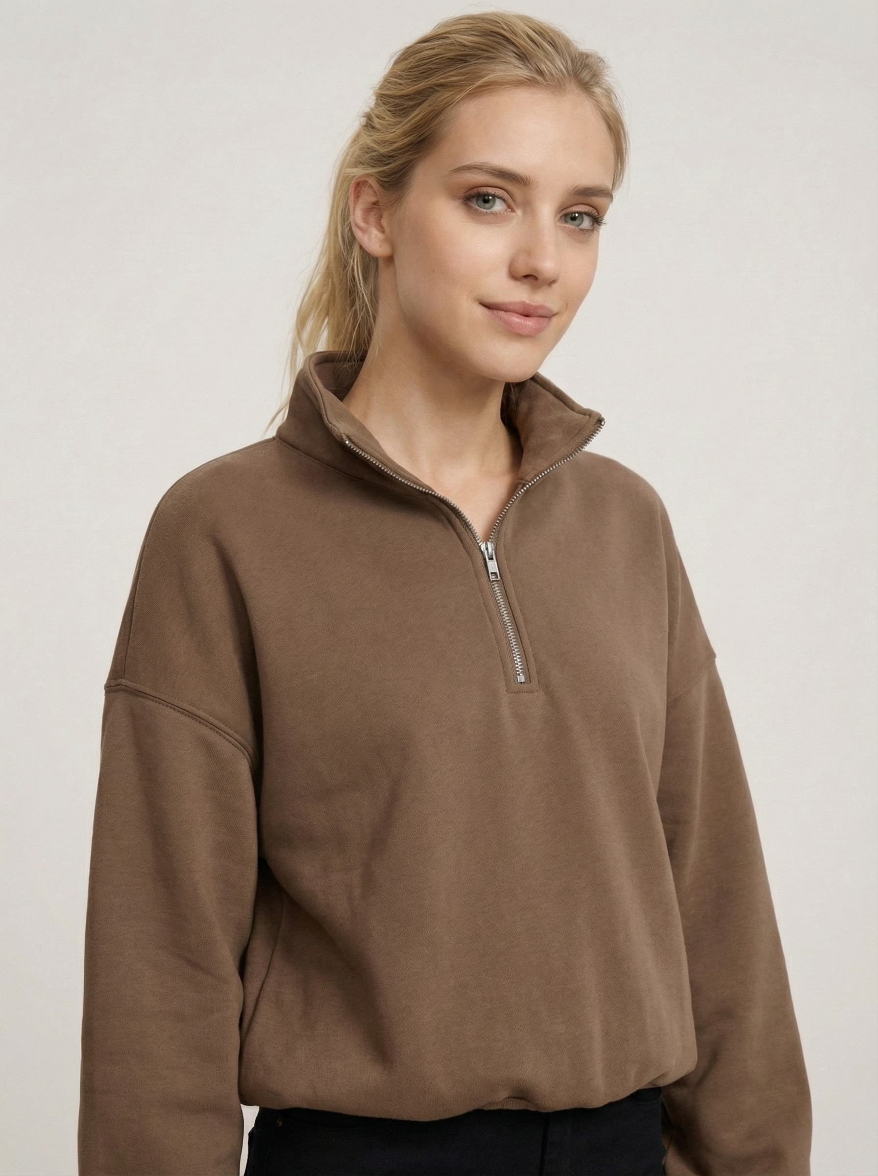 The fit pullover brown