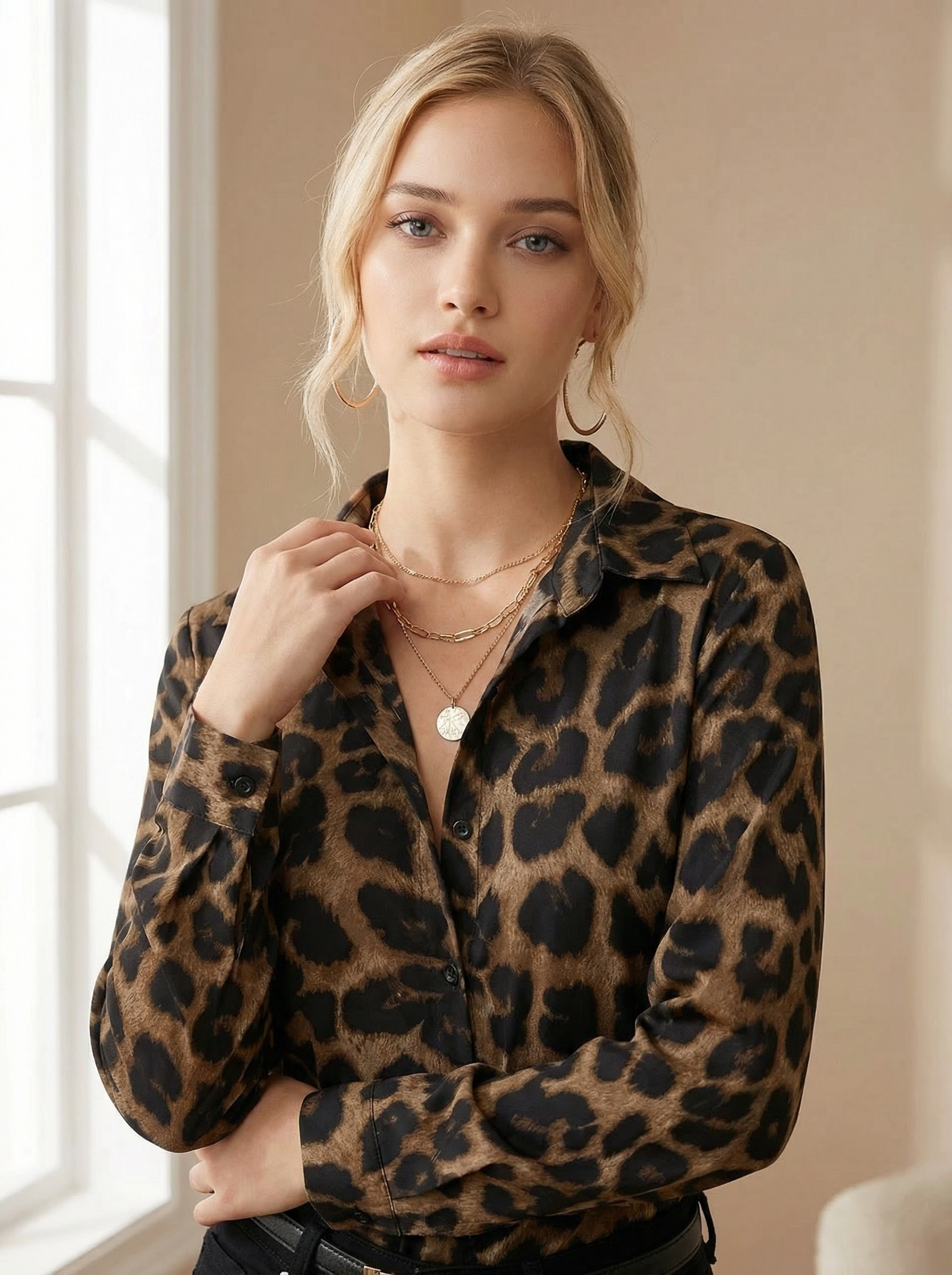 The Leopard Blouse Brown