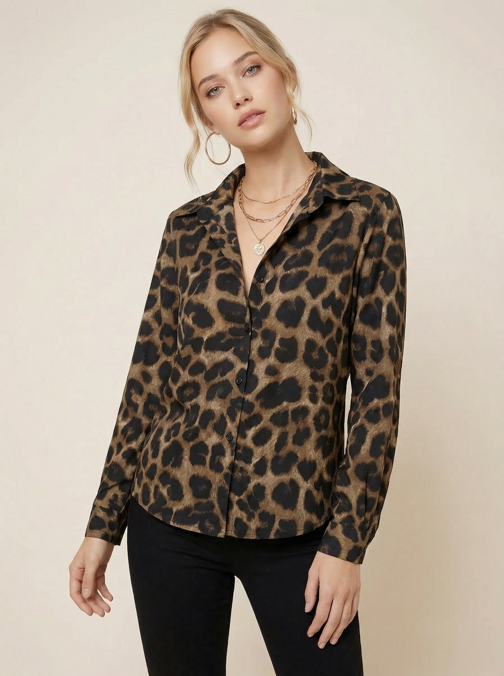 The Leopard Blouse Brown