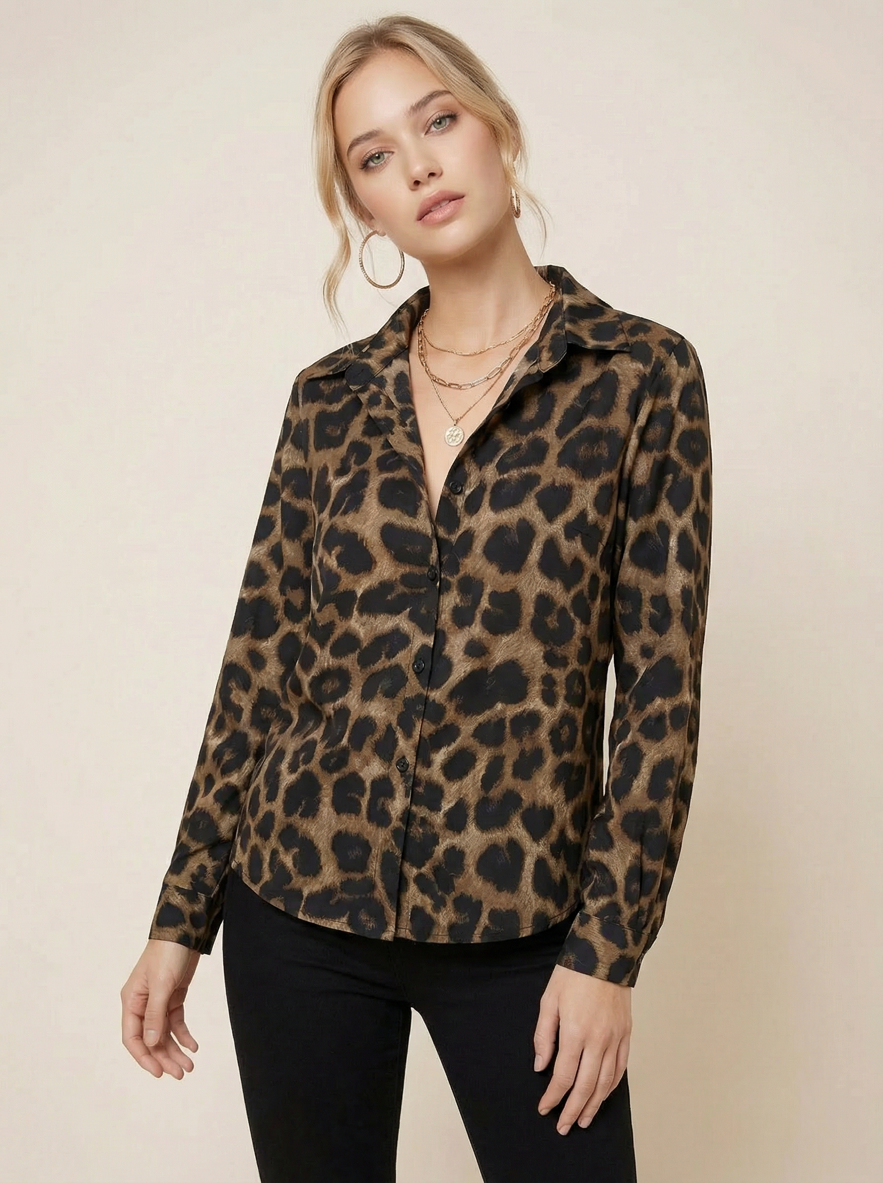 The Leopard Blouse Brown