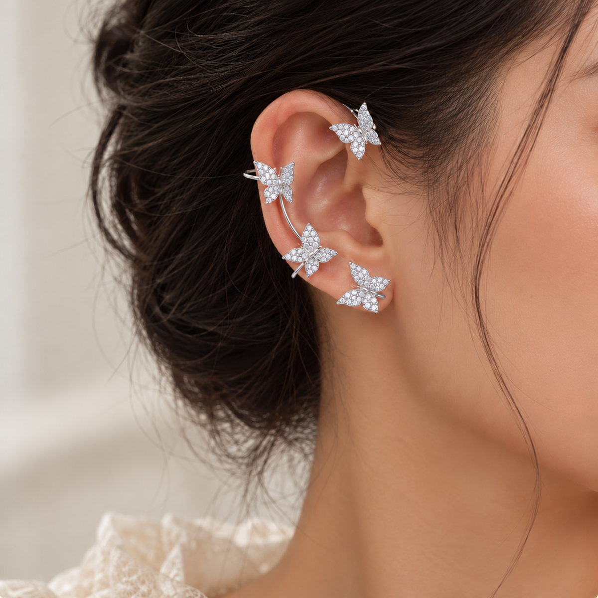 Butterfly Ear Clip Set